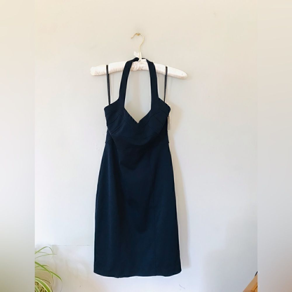 David Meister | new with tags | Navy Halter Midi Dress